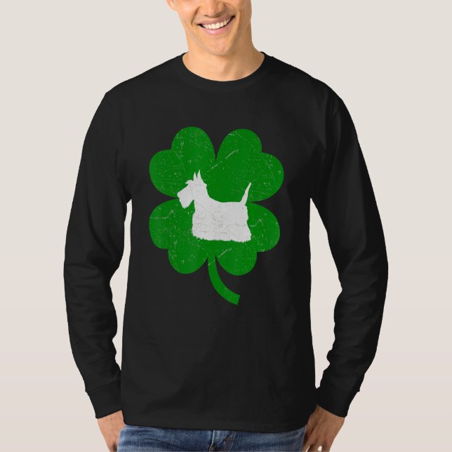 Camiseta Cesky Terrier Dog Shamrock Rua Patrick S Day (Frente)