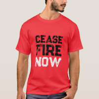 Cessar fogo Agora preto branco vermelho angustiado