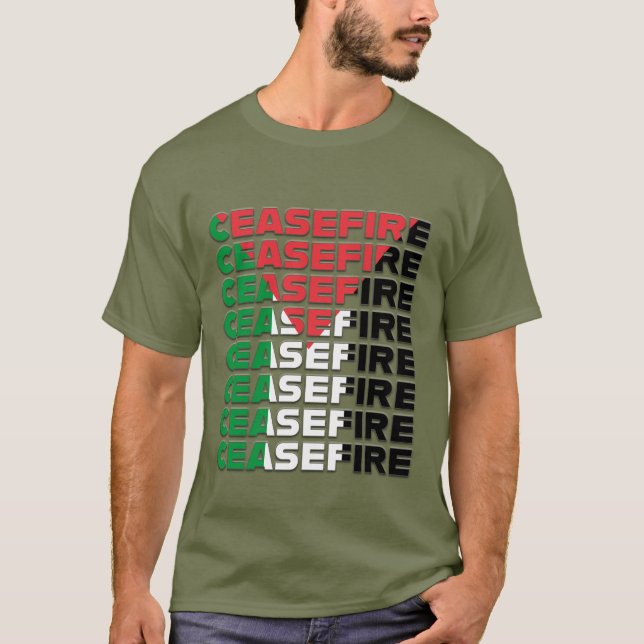 Camiseta Cesse Fogo - Palestina Mapa (Frente)