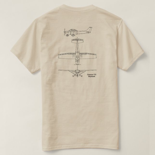 Camiseta Cessna 172 (Verso do Design)