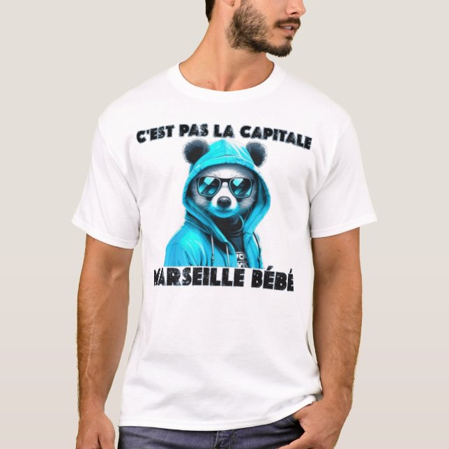 Camiseta C'est pas la capitale c'est marseille bé marseil (Frente)