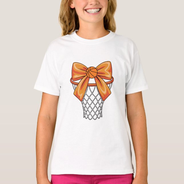 Camiseta Cesta de Basquete e Laço | Fã de Esportes de Aros  (Frente)