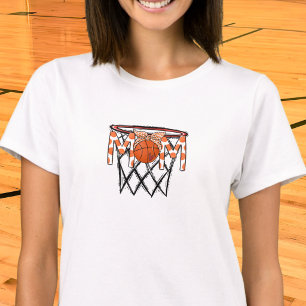 Camiseta Cesta de Basquete MÃE Laranja Bolinhas Aro