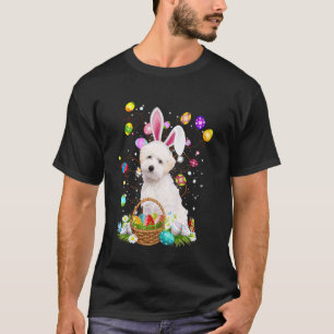 Camiseta Cesta de caça a ovos de Páscoa do cão Maltipoo Dia