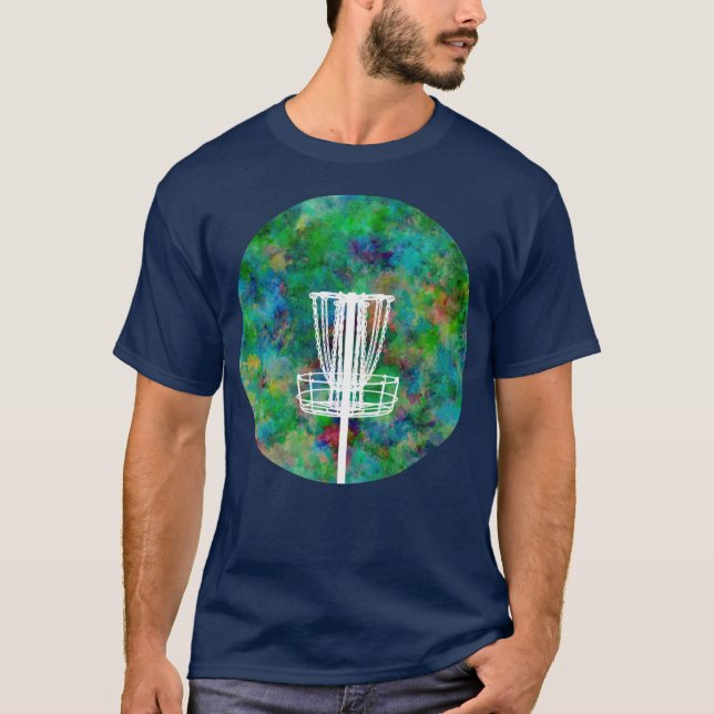 Camiseta Cesta de Golfe de Disco Colorida (Frente)