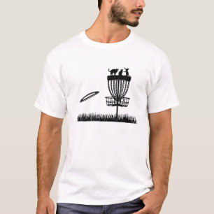 Camiseta Cesta De Golfe De Disco Com Cats Disk Golfer Engra