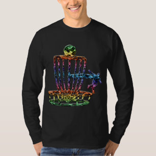Camiseta Cesta de Golfe do Disco de Golf Art Colorida