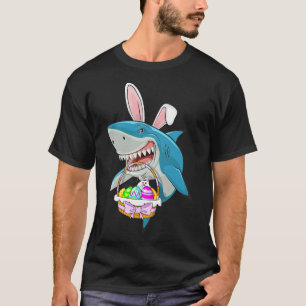 Camiseta Cesta de Ovos de Coelhinho da Páscoa de Tubarão pa