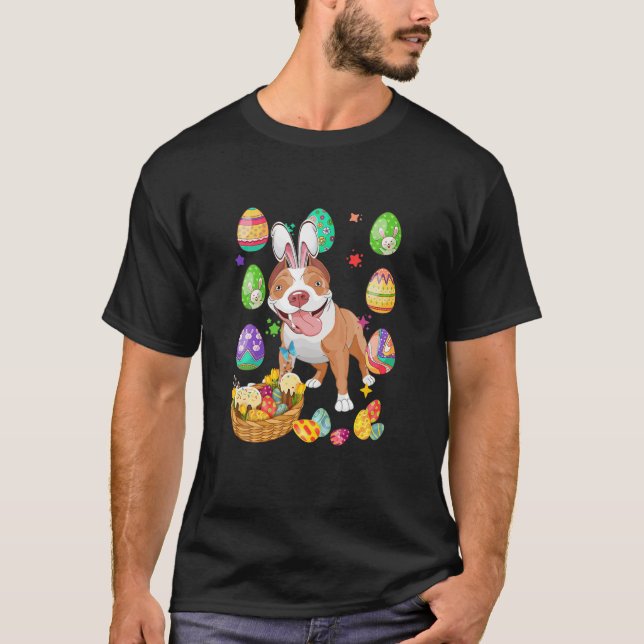 Camiseta Cesta de Ovos de Páscoa de Coelhinhos de Páscoa, C (Frente)
