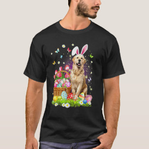 Camiseta Cesta de Ovos de Páscoa do Cachorro Retriever Dour