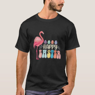 Camiseta Cesta de Ovos de Páscoa Flamingo Coelho Feliz