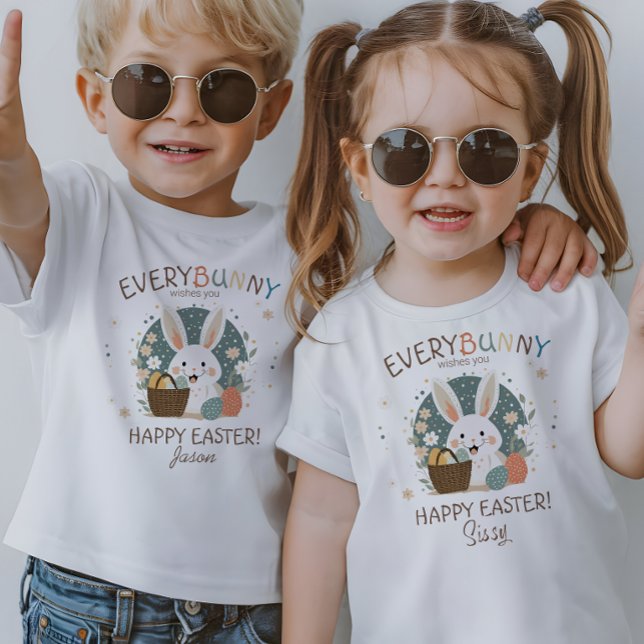 Camiseta Cesta de Ovos do Coelho de Páscoa ID1013 (Criador carregado)