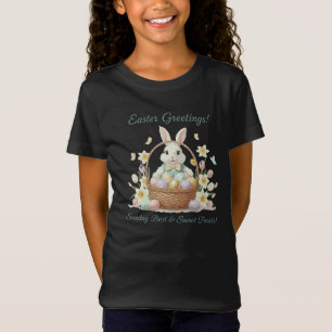 Camiseta "Cesta e Coelhinho de Aquarela de Boas Festas de P