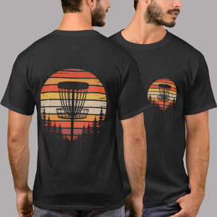 Camiseta Cesto de Disco de Golfe Vintage Retro em Árvore   
