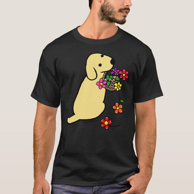 Camiseta Cesto de Flores Amarelo Labrador (Frente)