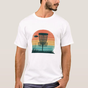 Camiseta Cesto de Golfe de Disco Vintage Moderno Retro
