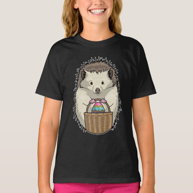 Camiseta Cesto de Páscoa de ouriço-cacheiro (Frente)