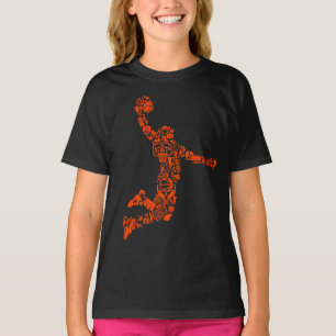 Camiseta Cestos de Basquete Símbolo Slam A Bola Menina 