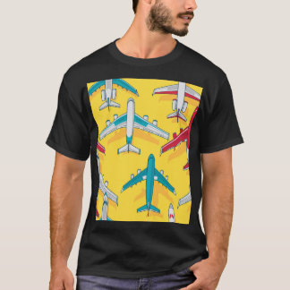 Camiseta Céu Colorido de Aviões: Aeronaves Vintage