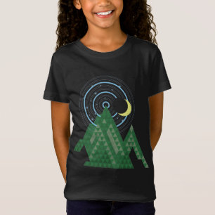 Camiseta céu da lua crescente na montanha