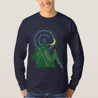 Camiseta céu da lua crescente na montanha
