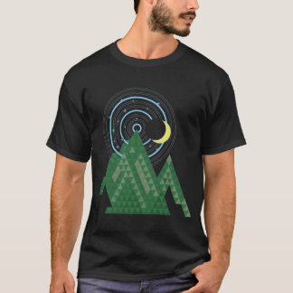 Camiseta céu da lua crescente na montanha