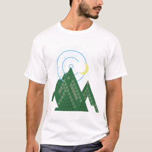 Camiseta céu da lua crescente na montanha T-Shirt