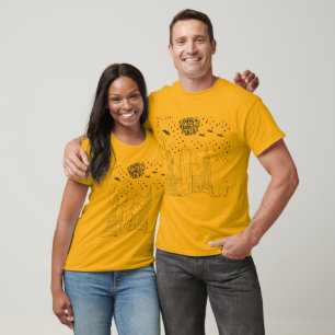 Camiseta Céu de Chamas da Liberdade dourado