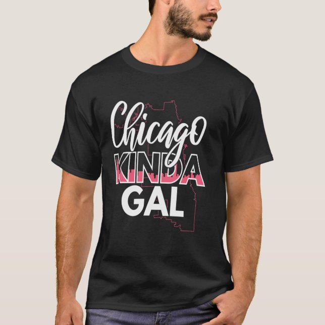 Camiseta Céu de Garota de Chicago Orgulho de Chicago Design (Frente)