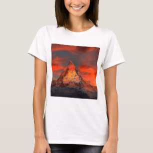 Camiseta Céu do vermelho de Matterhorn Zermatt da suiça d