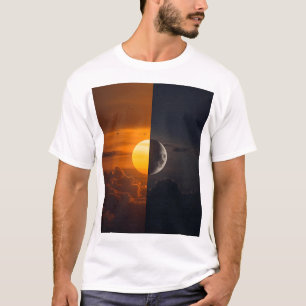 Camiseta 🌅🌙 Céu em Transição: Nascer do Sol ao Cair da No
