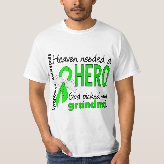 Camiseta Céu necessário um linfoma da avó do herói (Frente)