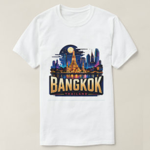 Camiseta Céu Noturno de Banguecoque Tailândia Lembrança de