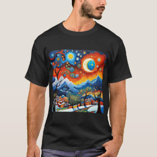 Camiseta Céu noturno sobre montanhas 2