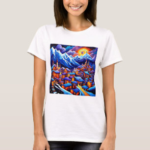 Camiseta Céu noturno sobre montanhas 4