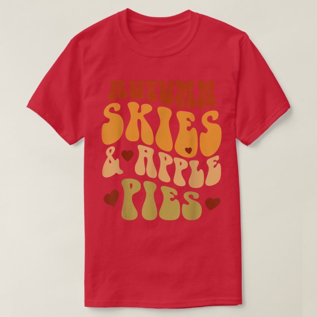 Camiseta Céus De Outono E Patas De Maçã Caem Pumpkin De Out (Frente do Design)