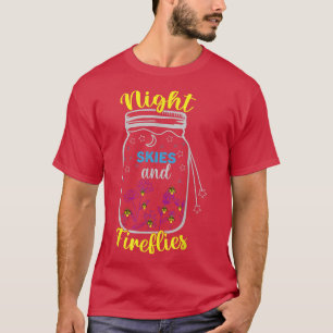 Camiseta Céus noturnos e Firefly com Mason Jar Camping S
