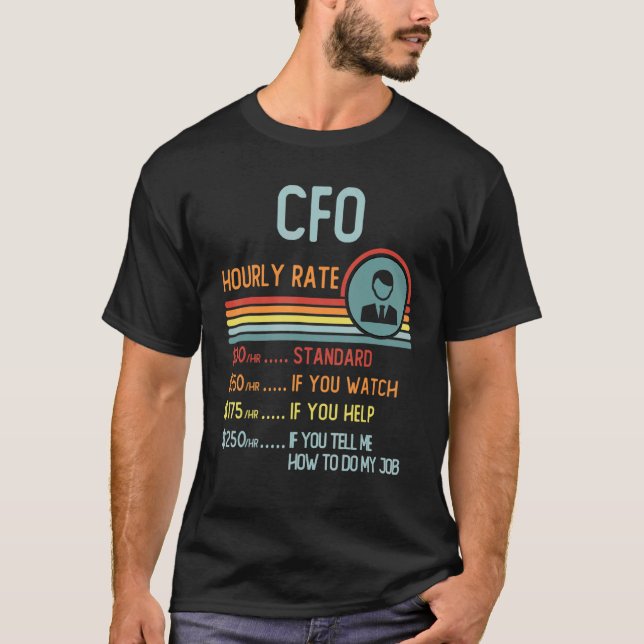 Camiseta Cfo Hourly Rate T-Shirt Retro Job Title (Frente)