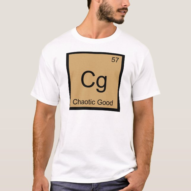 Camiseta Cg - Símbolo de Elemento Químico Engraçado Cágico  (Frente)