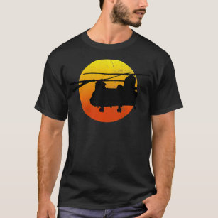 Camiseta CH47 Chinook Silhouette Sunset Military Helicopter