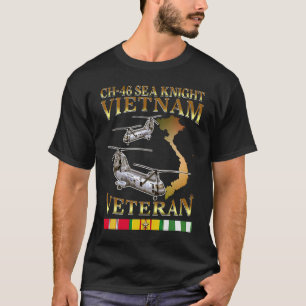 Camiseta Ch 46 helicóptero de cavaleiro marinho Veterano da
