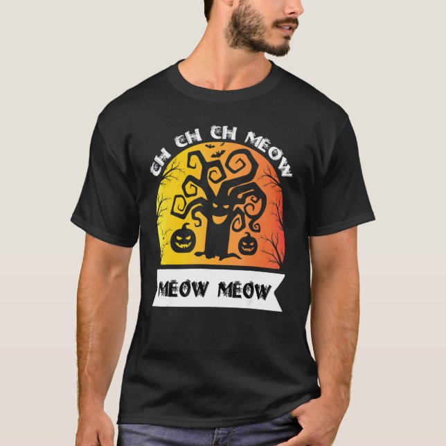 Camiseta Ch Ch Ch Meow Meow Meow Scary Sexta Feira Figurina (Frente)