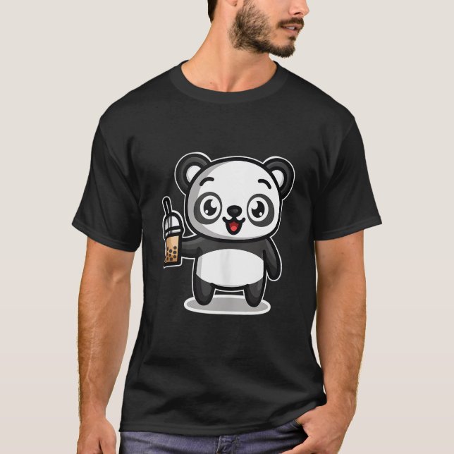 Camiseta Chá Bubble Boba Kawaii Urso Panda (Frente)
