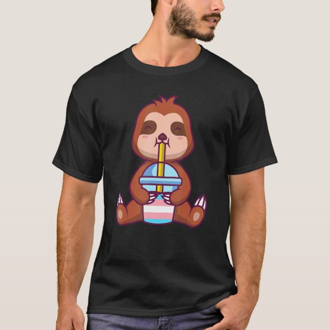 Camiseta Chá Bubble de Sloth Transgênero Sloth Transgênero  (Frente)
