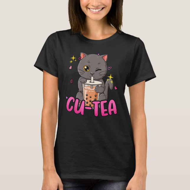 Camiseta Chá Chá Cat Cu Chá Boba (Frente)