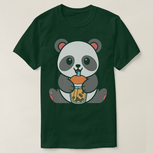 Camiseta Chá-Chá-Chá-Chá-Panda-Bebendo-Panda-Chá-Mil (Frente do Design)