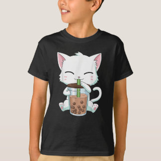 Camiseta  Chá-Chá-Chá-Gato-Boba-Bolhas Bebidas Pentes-De-Ga