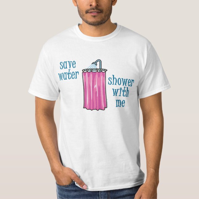 Camiseta Chá Comigo - Economize água (Frente)