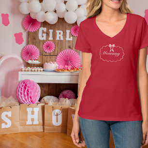 Camiseta Chá de Bebê Arco Rosa Menina Coquete Mamãe Persona