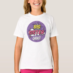 Camiseta Chá de Bebê da Irmã Mais Velha com Super-Heroína d